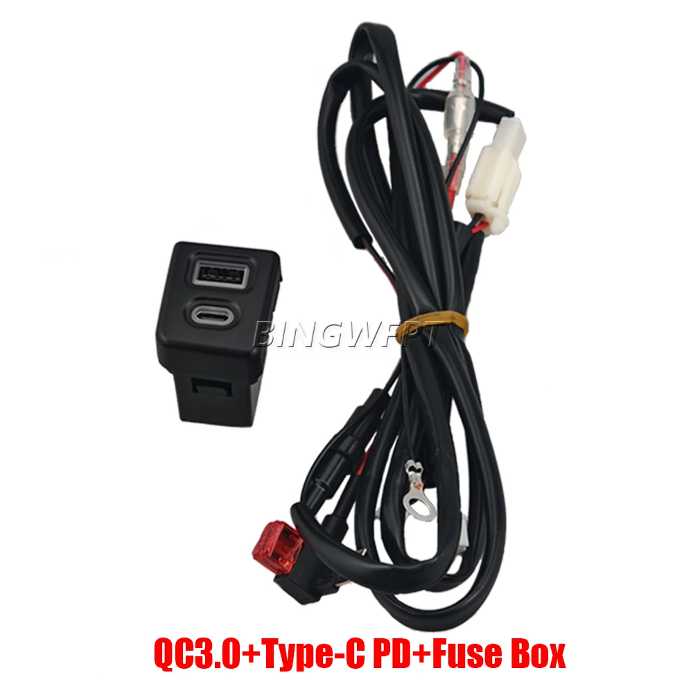 New For Volkswagen Multivan T5 2003-2007 2009-2015 Red LED Car Quick Charger TYPE-C PD QC3.0 USB Socket Adapter With Fuse