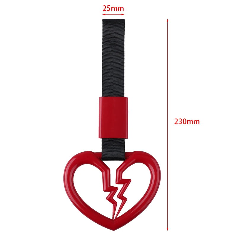 1pcs Broken Love JDM Train Bus Handle Hand Strap Tsurikawa Ring Heart Styling Drift Charm Strap Drift Auto Accessories Car Strap