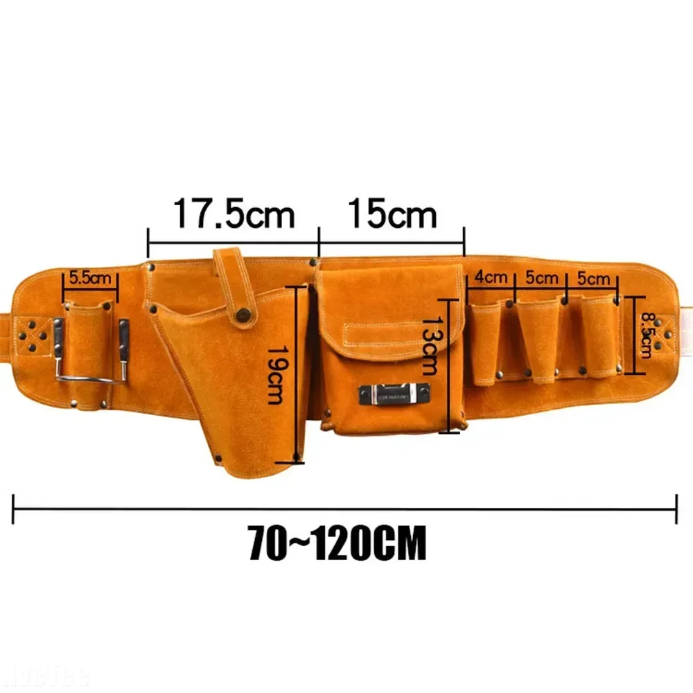 Pouch Bag with Belt for Power Drill Electric Screwdriver Durable Cowhide Drill Holster Waist Tool Bag Electric Waist Belt Tool