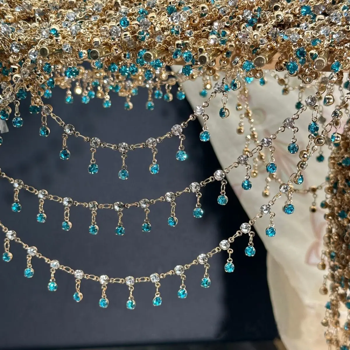 0.5M/1M Transparent Color Rhinestone Chains Antiquity Style Copper Chains for Bracelet Necklace DIY Jewelry Clothing Accessories