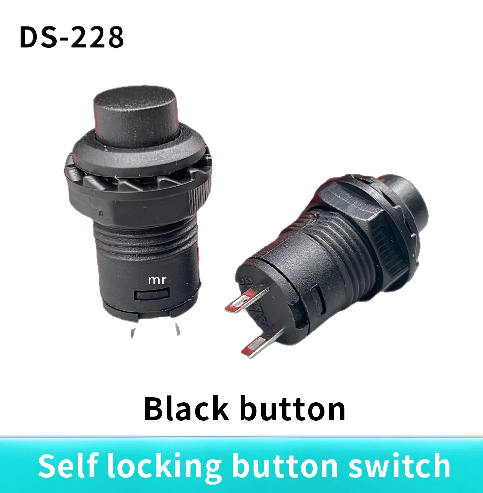 1Pcs Self locking button DS-228 DS228 12mm  Lock Latching OFF- ON Push Button Switch maintained pushbutton switches