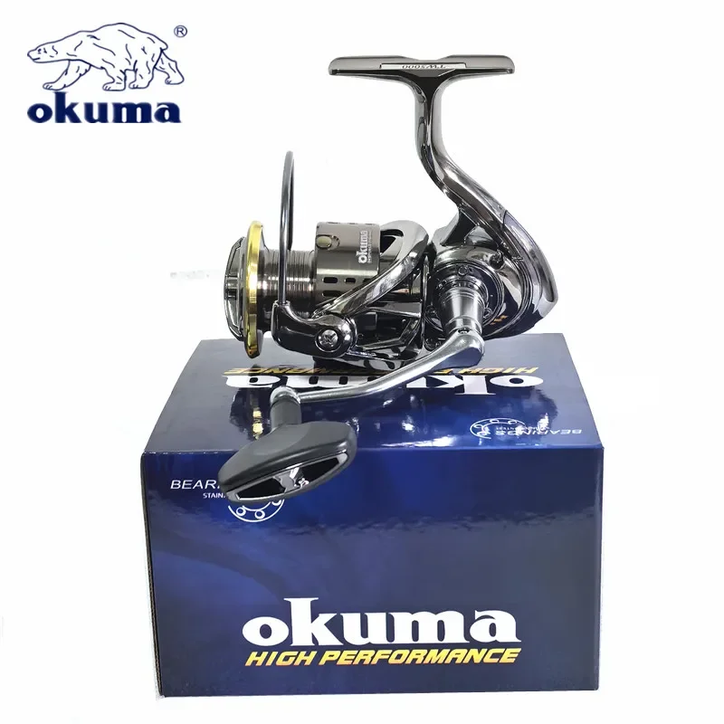 Okuma All Metal Fishing Reel 15KG12+1BB Power Rotating Wheel Fishing Reel Shallow Spool Suitable for All Water Areas1000-5000