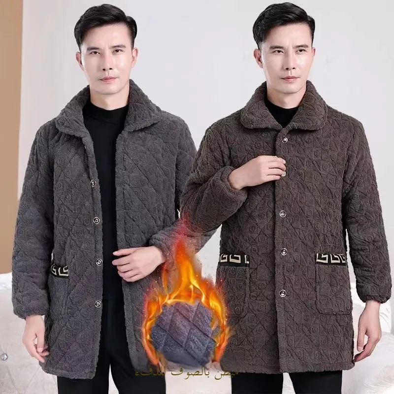 Мужское зимнее хлопковое пальто Thiened Fce на подкладке, устойчивое к Dir, кухонная рабочая одежда, футболка, многослойное платье Thi, отложное платье...