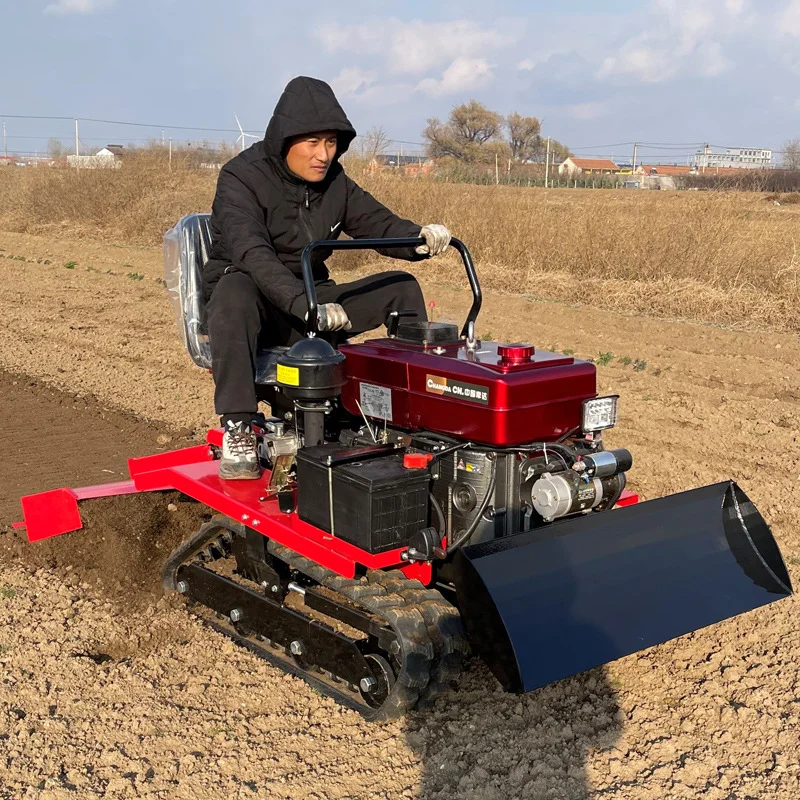 Piccolo trattore cingolato agricolo multifunzionale, motozappa cingolata adatta per l\'agricoltura di vendita calda in fattorie e frutteti