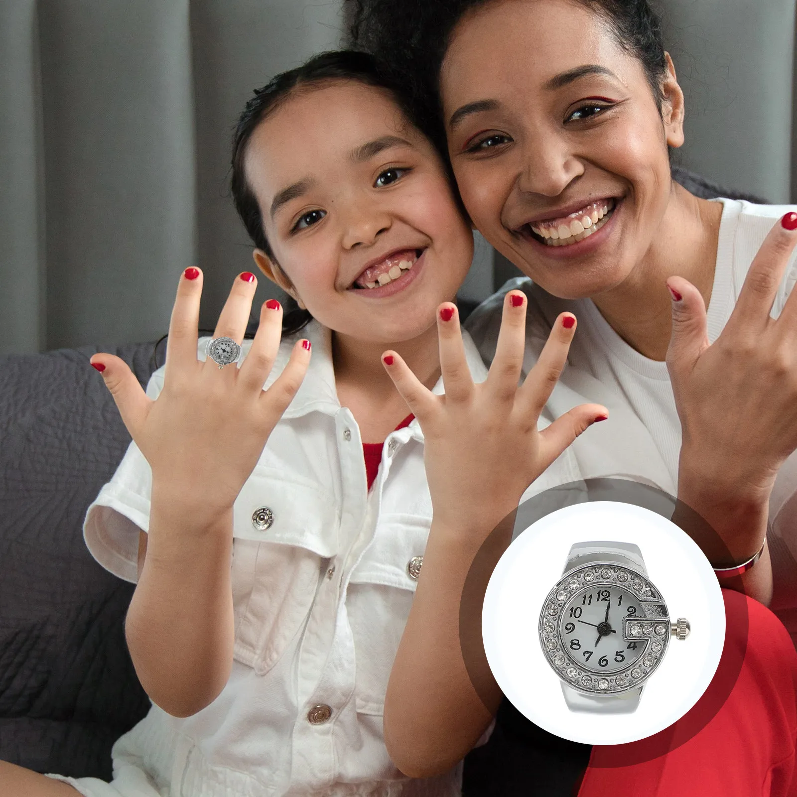 

1 шт. Детские часы-кольцо с мультяшным дизайном, блестящие мини-часы из сплава, модные кварцевые часы для детей, легкие, удобные, практичные, в подарок