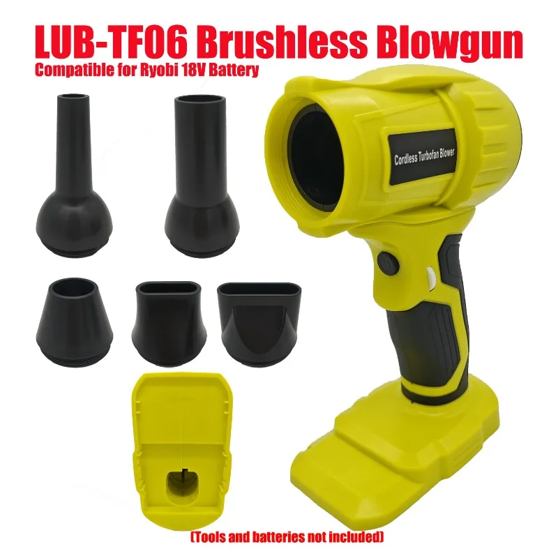 

Compatible for Ryobi 18V Battery LUB-TF06 Brushless Turbocharged High Speed Blowgun High Speed Brushless Motor Blower 96,000RPM