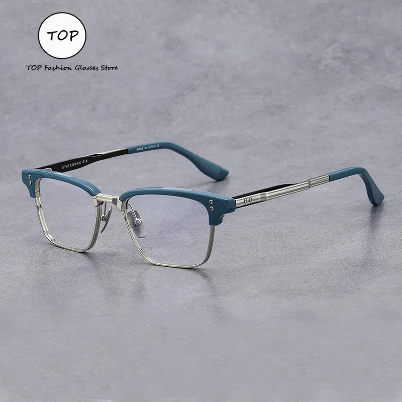 

Pure Titanium Eyeglasses Frame Square Business Plate Men's Eyeglasses Frame Can Be Matched with Myopia Anti-blue Light