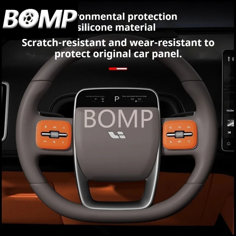 BOMP Fit  For Li Lixiang L6 L7 L8 L9  I6 I8 Car Steering Wheel Button Decorative Sticker Silicone Anti Scratch Protector Interio