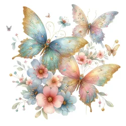 Beautiful Gilded Butterflies Sticker, Water-proof Home Wall Decal, Used for Wall, Bathroom, Cabinet, Door,Toilet, Car, Laptop