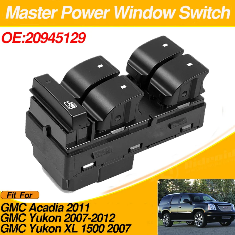 

20945129 6+8 Pins Electric Master Power Window Switch Front Left Driver For GMC Acadia GMC Yukon GMC Yukon XL 1500 2007-2013