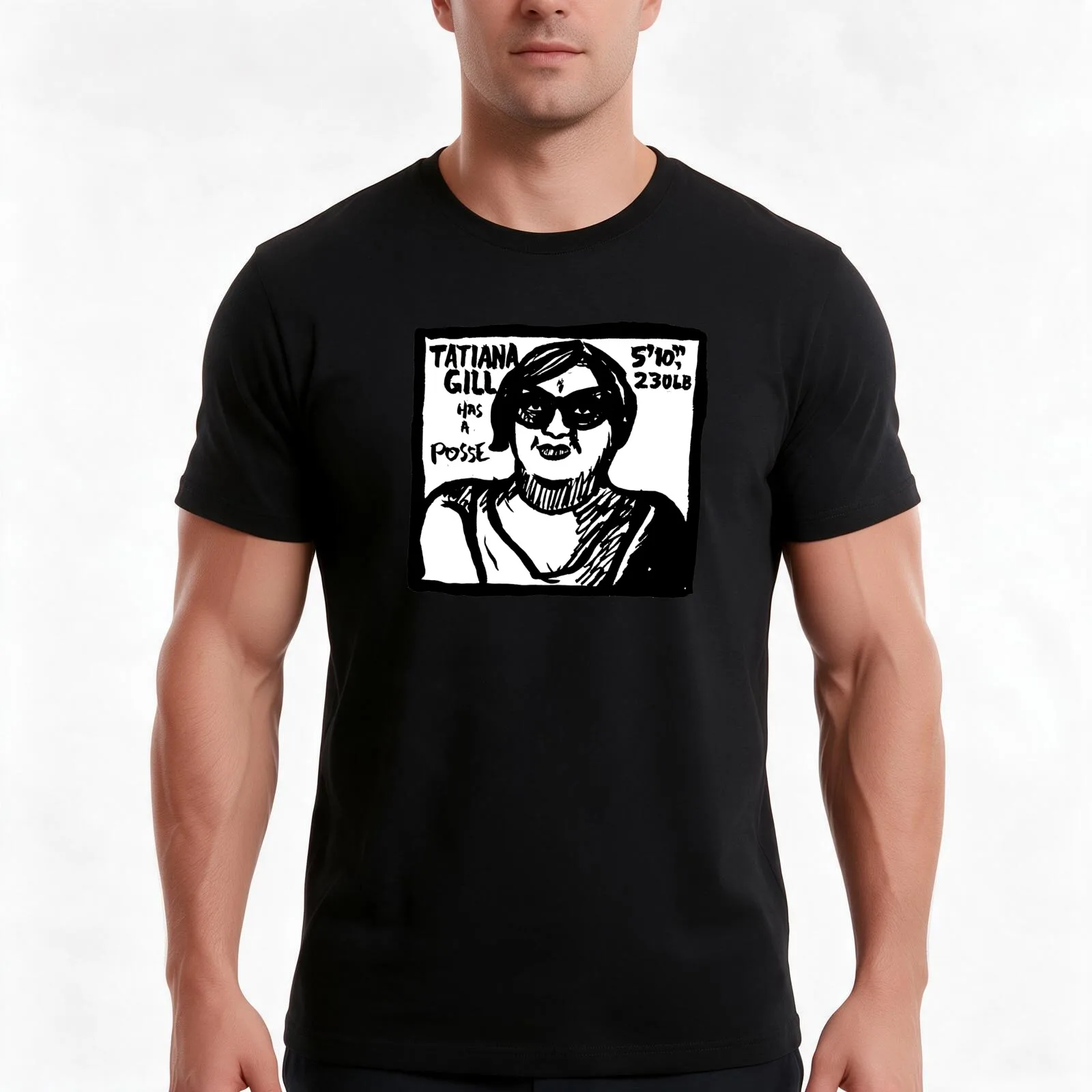 Tatiana Gill Has a Posse T-Shirt, Summer Casual Cotton Tee, Oversized Streetwear Tops, Vintage Graphic Print, Unisex Men Women