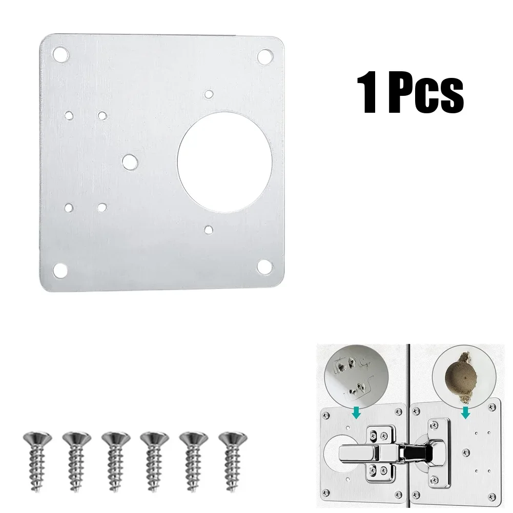 Cabinet Tool Hinge Repair Plate Drawer Firm For Door Rust Resistant Stainless Steel 90*90mm/3.5*3.5in High Quality