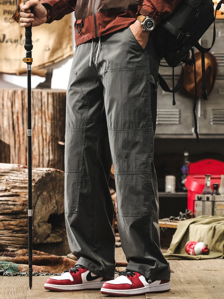 

American Retro Thin Casual Pants Men's Summer New Loose Straight Leg Casual Trousers Trendy Workwear Sle Logging Pants