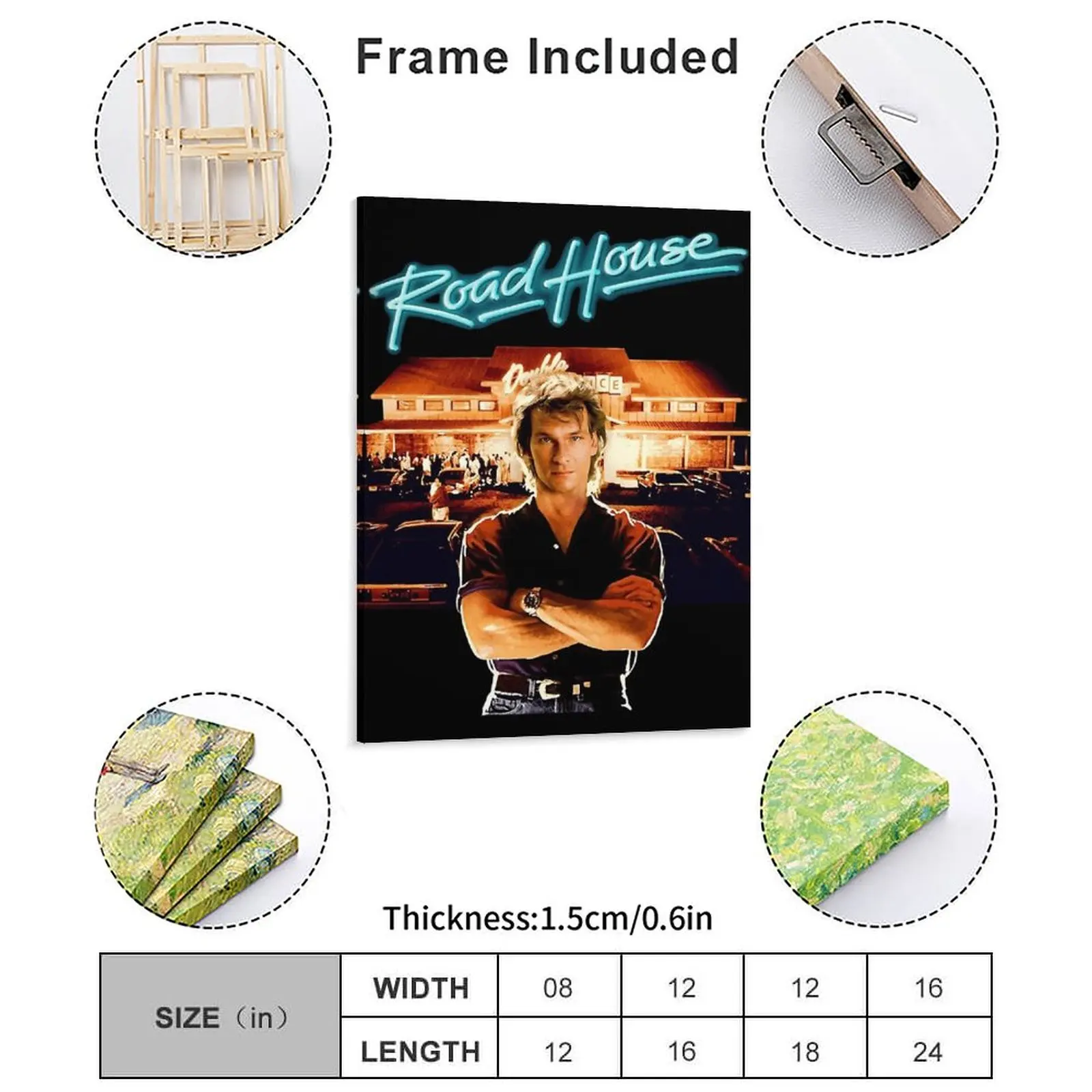 Jhonny and Babe Dirty Dancing watercolor D5 romance Roadhouse Patrick Swayze Retro 80_s Movie Wall Framed Wall Paintings