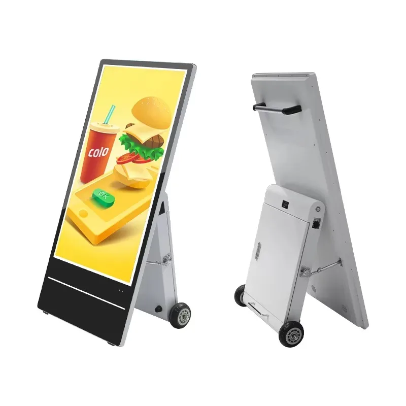 Digital Signage LCD Poster Screen Display 32 43 55 Waterproof Battery Powered Foldable Portable Outdoor Digital LCD Poster
