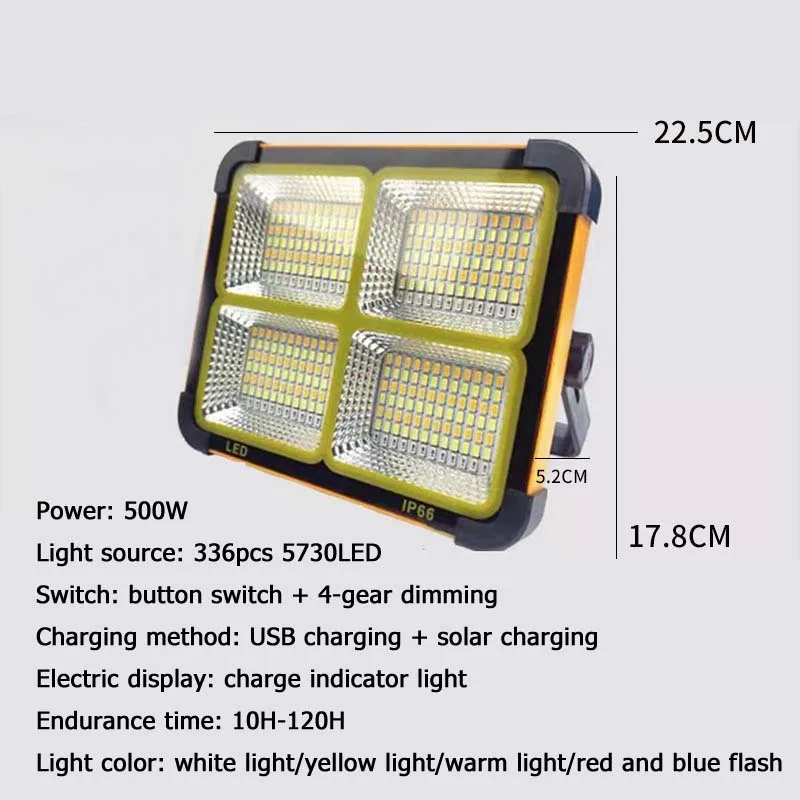 Multifunctional LED Solar Camping Emergency Light Household Magnetic Suction Rechargeable Solar Lamp Fishing Night Market Light