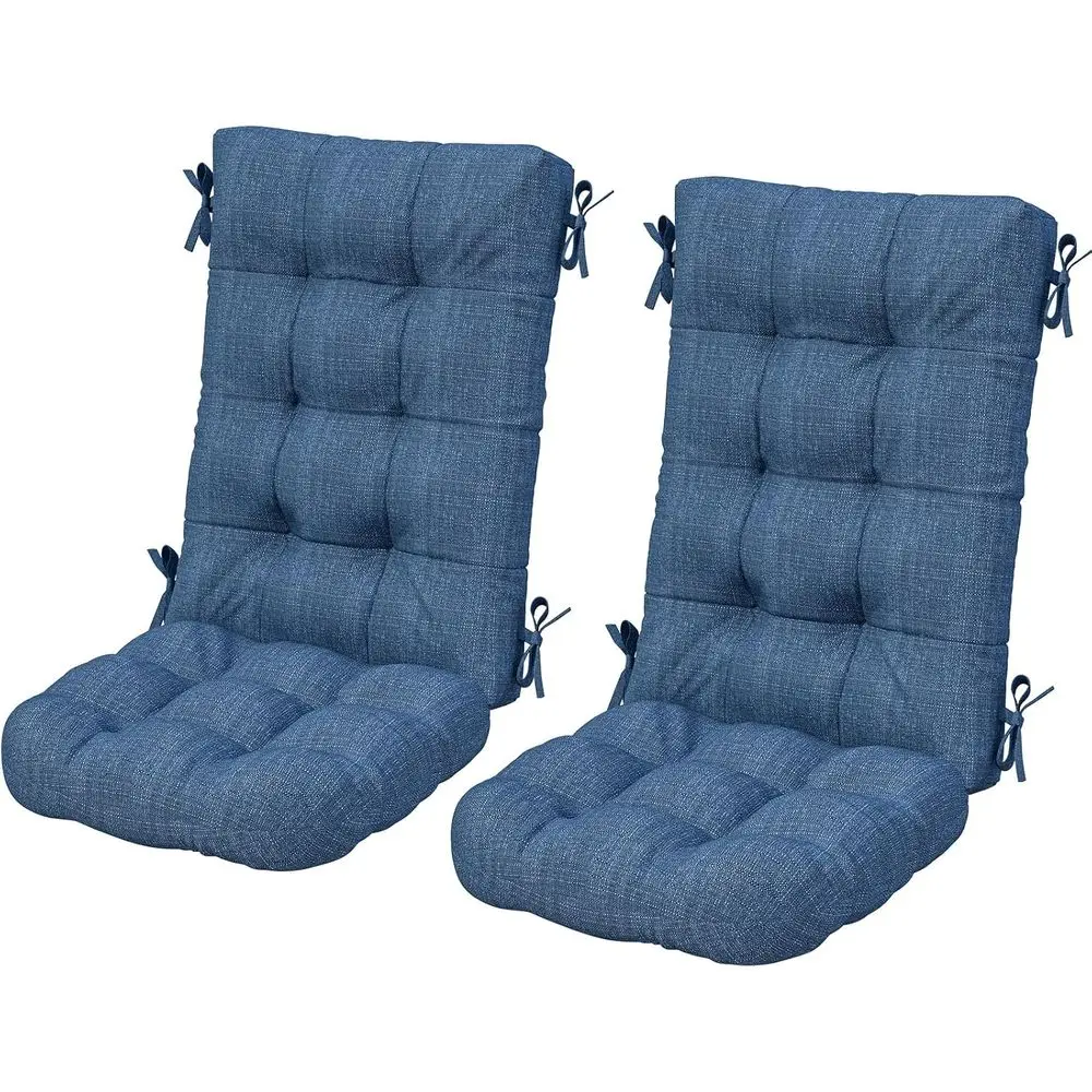 Navy Blue Outdoor Rocking Chair Cushion Set with Memory Foam, 2-Piece