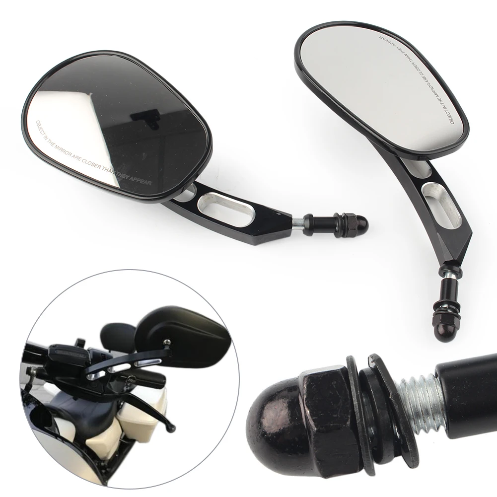 Gloss Black Motorcycle Side Mirror Rearview Mirrors For Haley Sportster 883 XL1200 Softail Touring Dyna 2Pcs