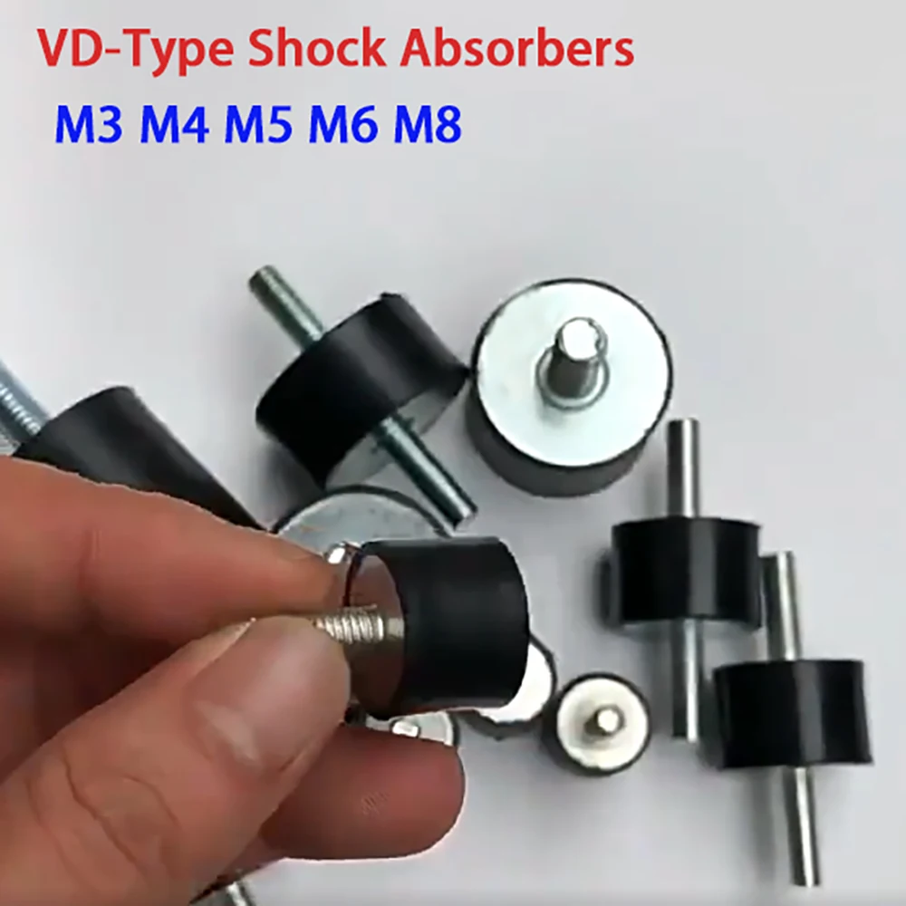 Male-Internal Thread Crash Pad Rubber Machine Silent Mount Dia 8-40mm Cylindrical Buffer VD-Type Shock Absorbers M3 M4 M5 M6 M8