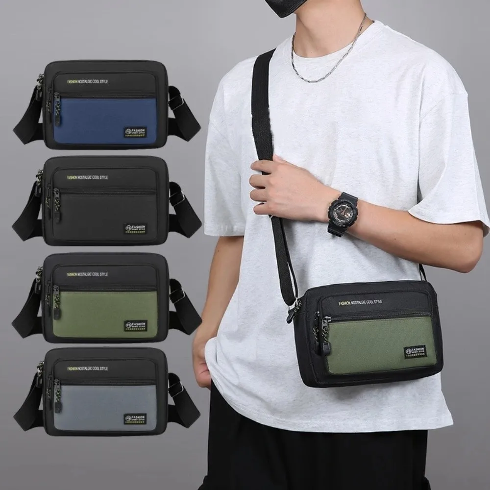 

New Oxford Cloth Shoulder Bag Multi-Layer Large Capacity Money Bag Multi Functional Mobile Phone Bag Men's Use