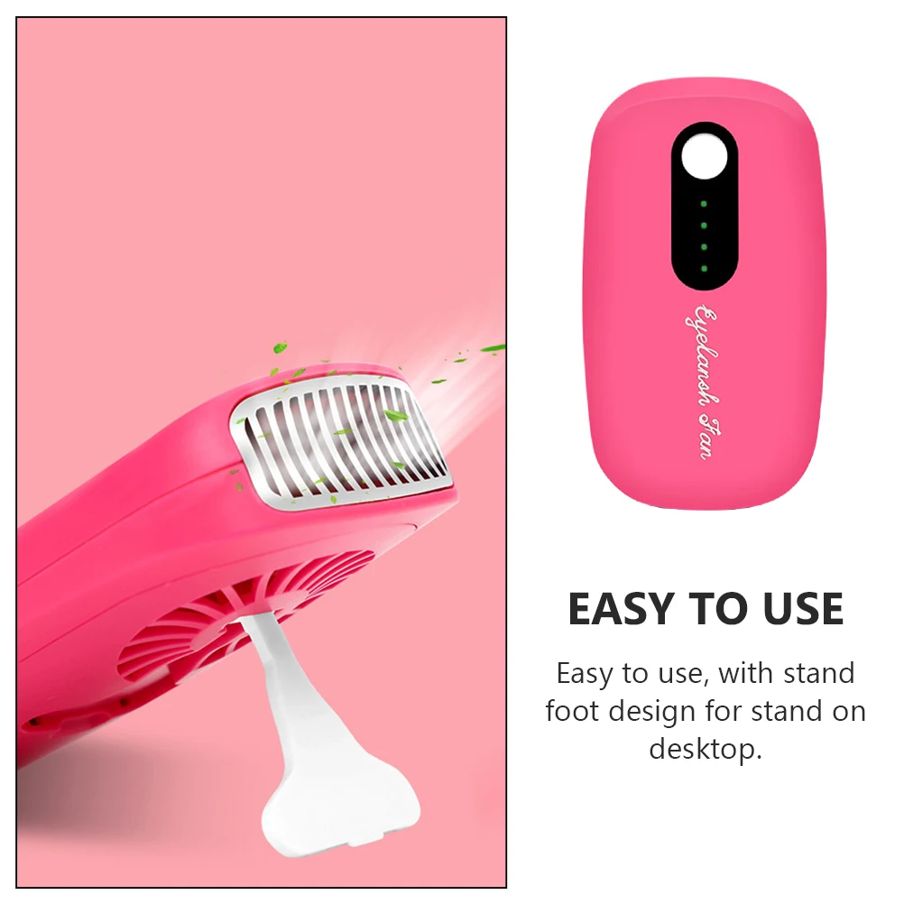1pc Wimpern Schönheit Hilfe Werkzeug Falsche Wimpern Trockner Tragbare USB Lade Fan für Frauen Premium ABS Material Stehen fuß DesignRed