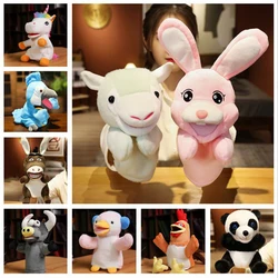 Rabbit Donkey Panda Unicorn Rooster Open Mouth Plush Hand Puppet Stuffed Toy