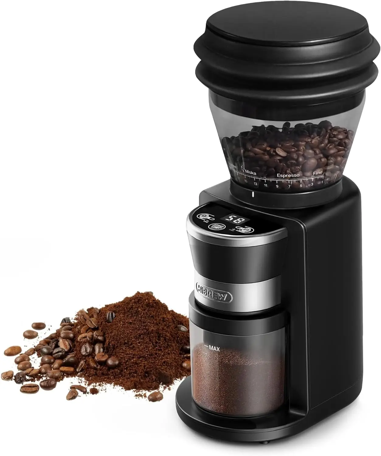 

40mm Conical Burr Coffee Grinder, 31 Settings, Anti-Static, Fits 51/54/58mm Portafilters, Barista-Grade for Espresso/Pour Over/Drip
