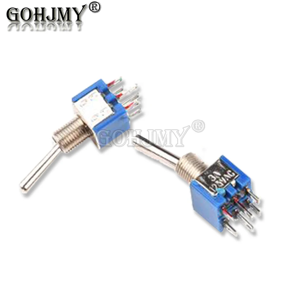 6A 125VAC 6mm Toggle Switch MTS 302 303 402 403 on off SPDT DPDT on off on 3PDT  Waterproof Switch SMTS-102 SMTS-202 miniature