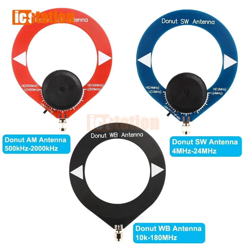 10kHz-180MHz Mini antenne en boucle beignet module d'antenne à large bande SW antenne à ondes courtes AM antenne à ondes moyennes à large bande