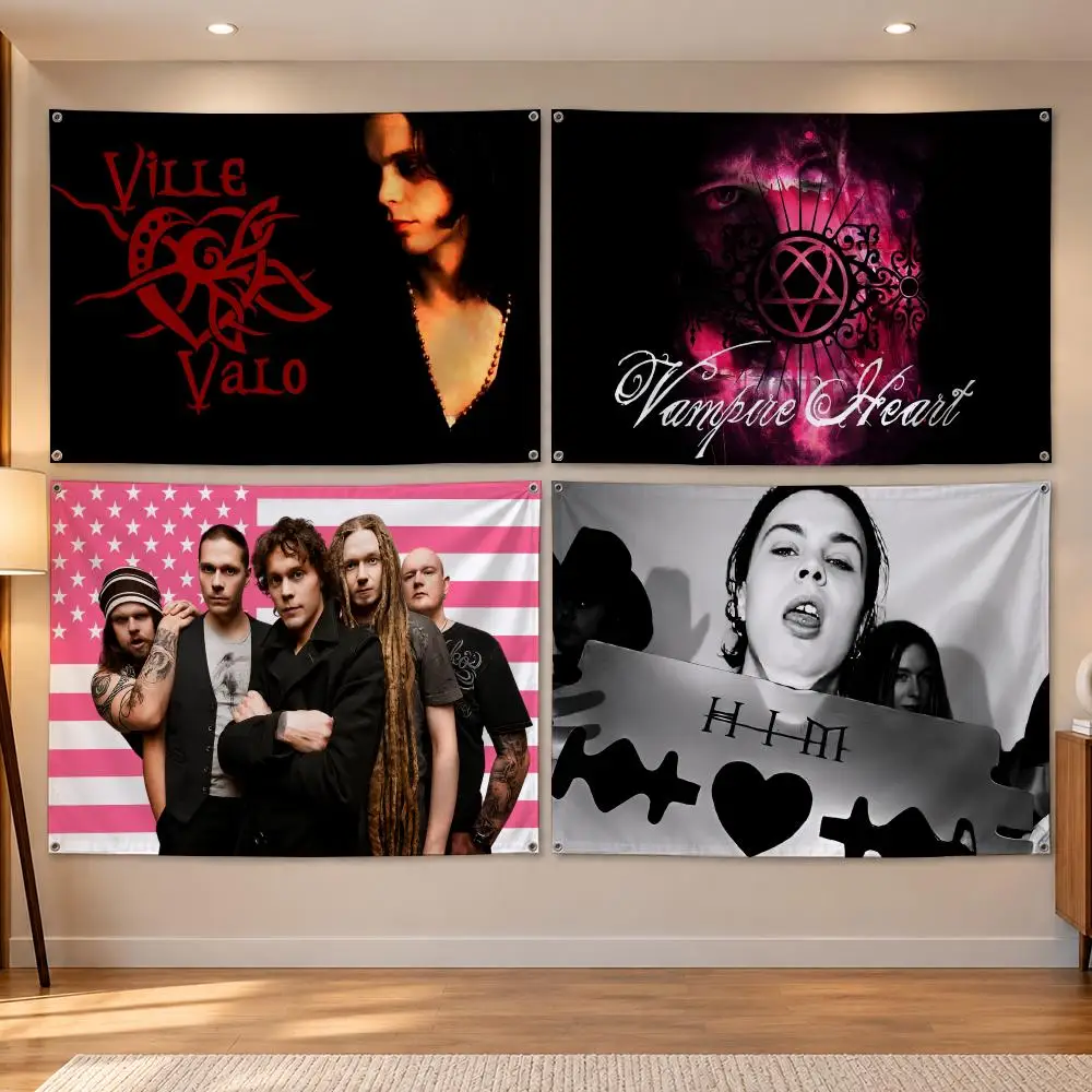 Band Gothic Rock H-His Infernal Majesty Flags Banner Decor for Bedroom,Garden,Party,Club,Indoor Outdoor, Fan Gift