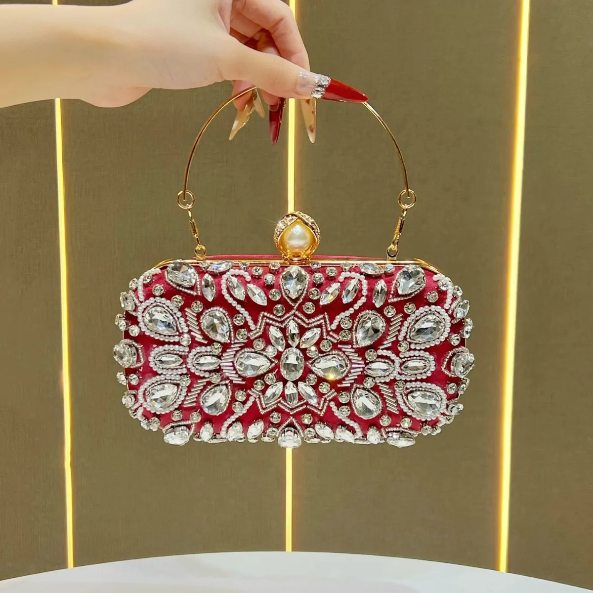 

Изысканная женская сумка-клатч для вечеринок, украшенная бриллиантами, в стиле знаменитостей, для торжественных мероприятий, на плечо, через плечо