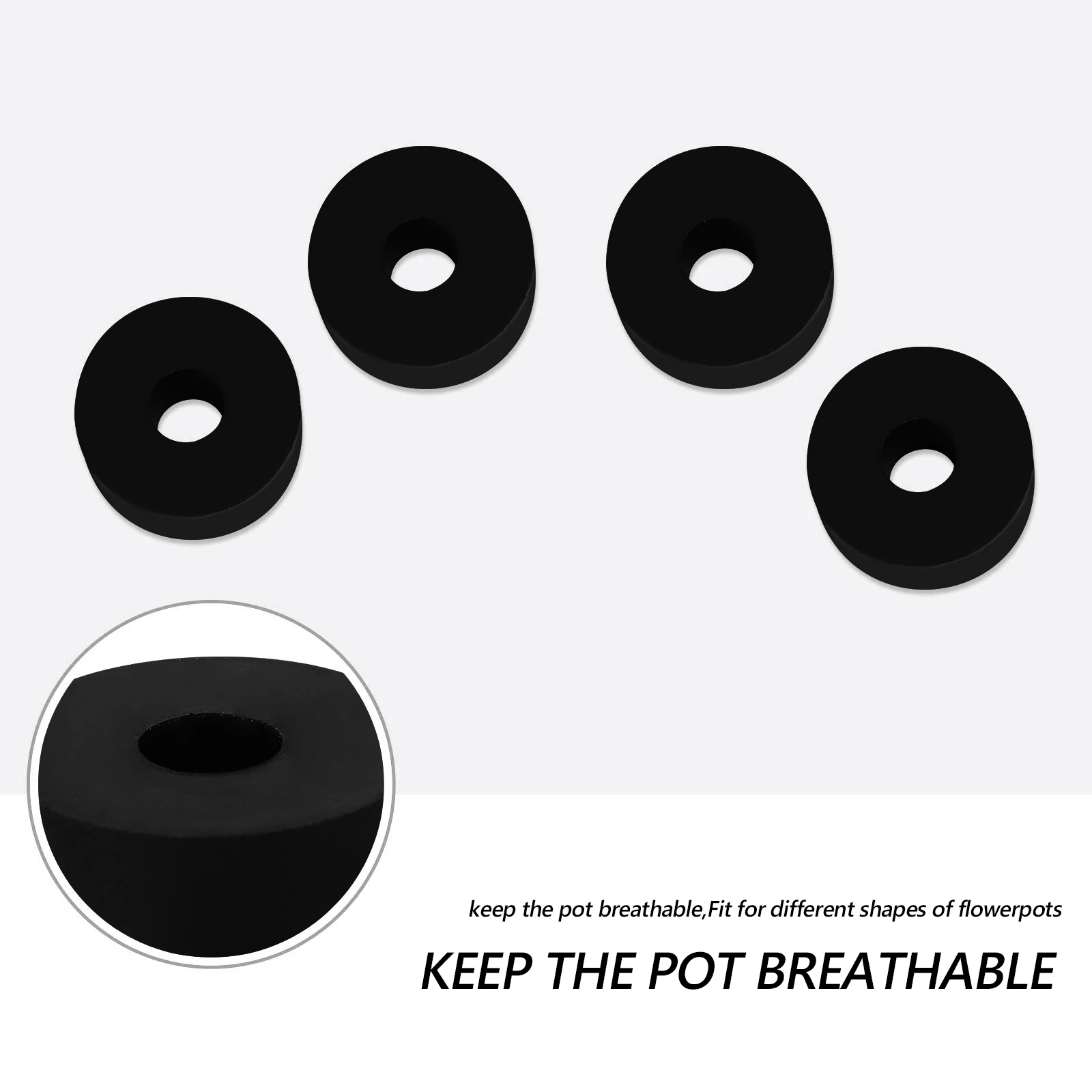 

24PCS Rubber Shock Pad Plant Foot Pads Round Flower Pot Tray Mats Durable Wear Resistant Fit Various Shapes Flowerpot Gardening