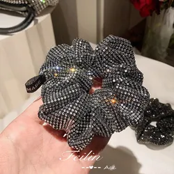 Full Rhinestone Sparkling Hair Ties Ropes Ponytail Elastic Hair Band Scrunchies For Women Girls Party Headband Hair Accessories