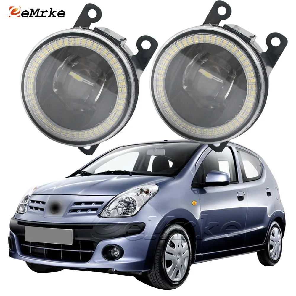 

Pair LED Fog Lights for Nissan Pixo UA0 D31S 2009 2010 2011 2012 2013 2014 LED Angel Eye Daytime Running Lights w/ Cut-Line Lens