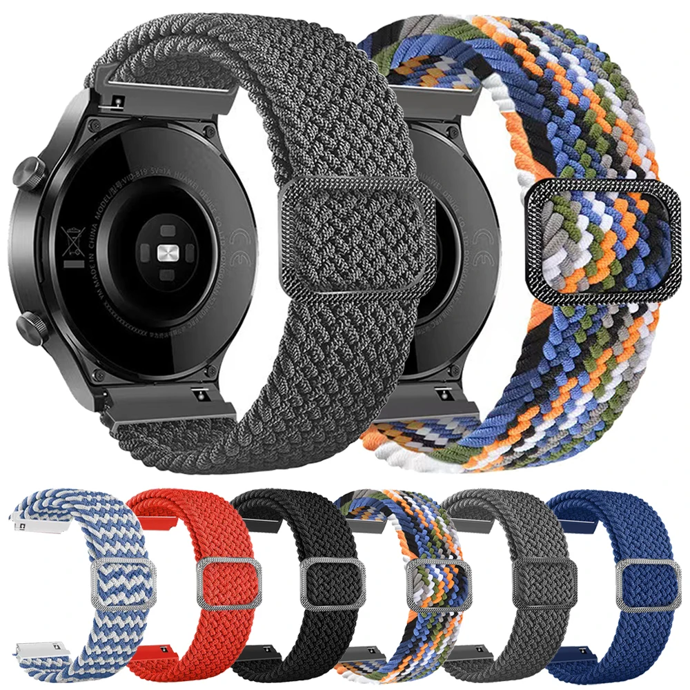 20 مللي متر 22 مللي متر مضفر النايلون الفرقة لهواوي ساعة 5 4/GT 6 برو GT5 GT4 46 مللي متر GT3 SE 2 42 مللي متر سوار رياضي Xiaomi Amazfit BIP 6 حزام