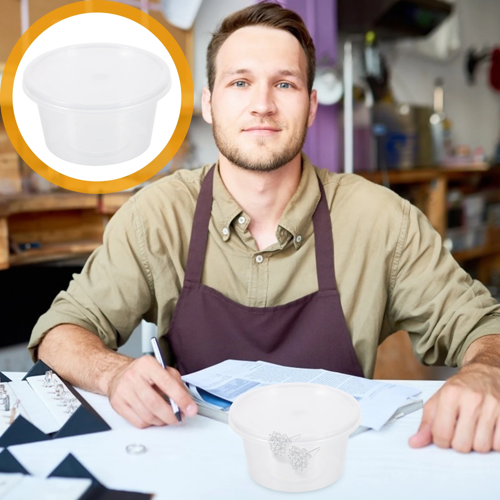 

100 Sets Stackable Plastic Boxes Food Containers Kitchen Storage Boxes Lids Split Fruit Storage Sealing Box Practical Design