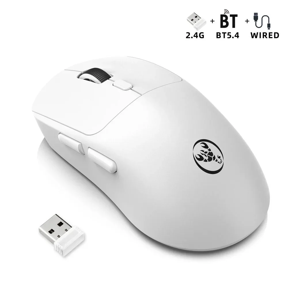 3 Modes Wireless Gaming Mouse Bluetooth5.4 6Keys TTC Micro Switch 6400DPI Rechargeable 8 DPI Levels for Desktop Laptop iPad