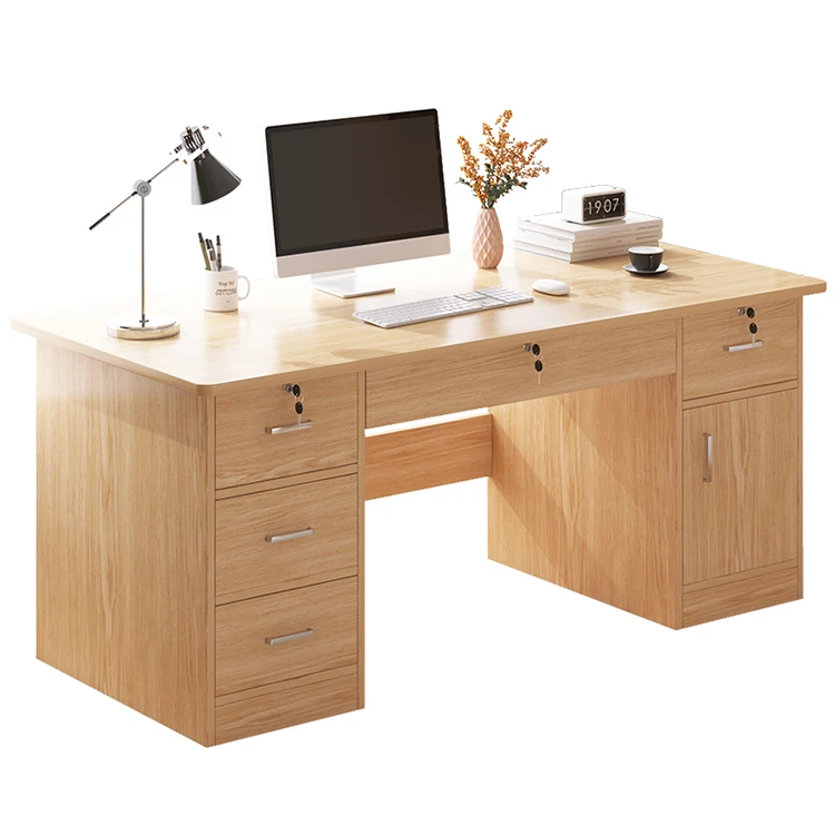 Modern wooden staff office computer desk secretary office desk  with drawer