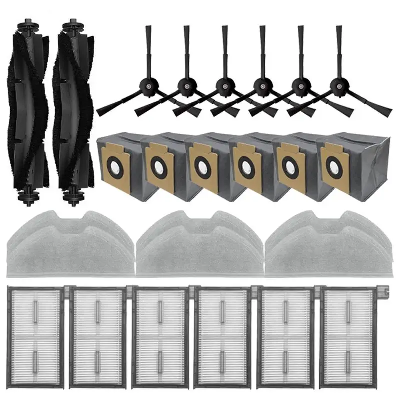 

Роликовая боковая щетка BISM HEPA-фильтр, тканевый мешок для пыли для Eufy X8 Pro, запасные части, аксессуары