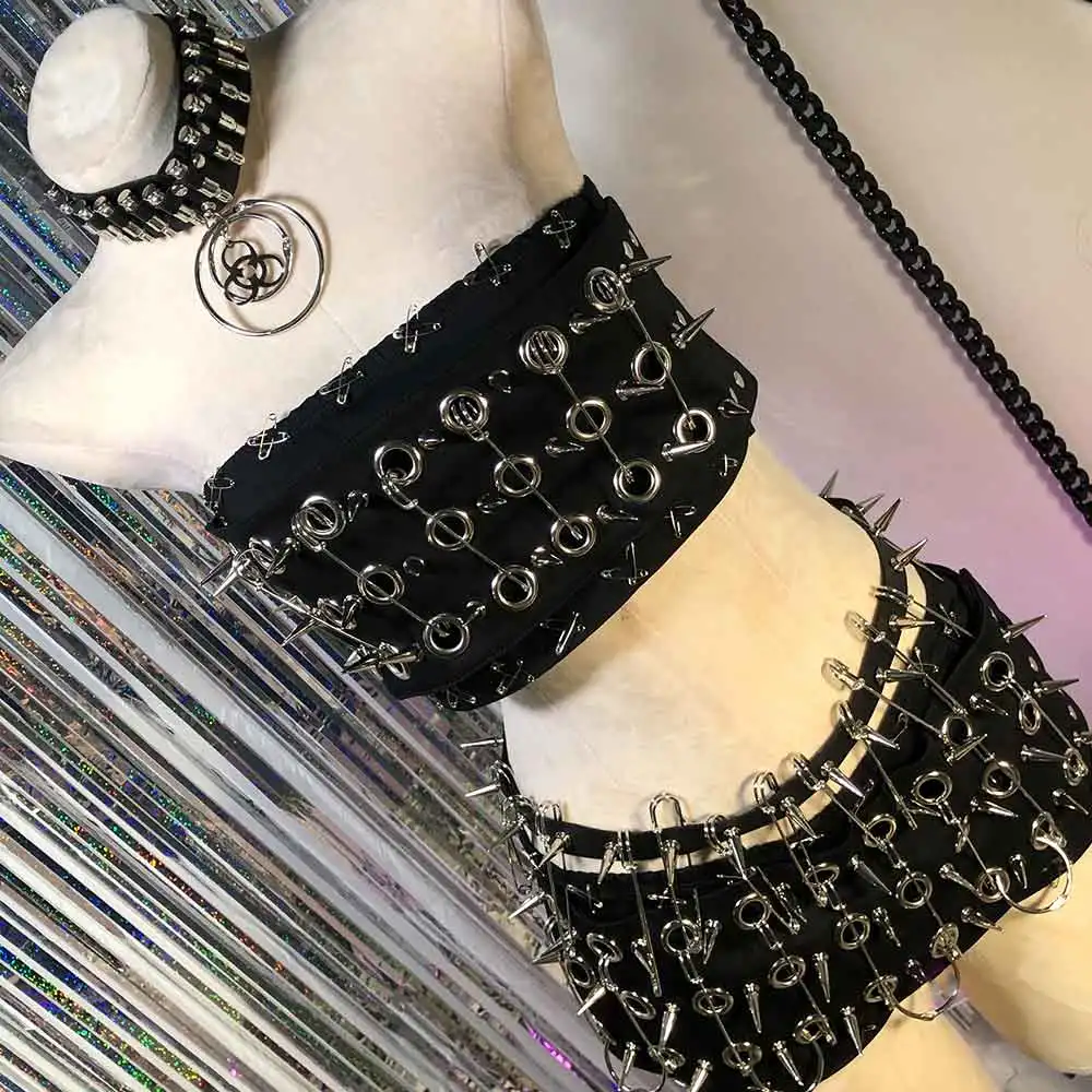 

90-е Гранж Эко Гот Каваи Панк Рок Харадзюку Электронные девушки Подростки Хип-Хоп Готические Майки Кибер DIY Y2K Холтер Камзол Топы Ручная работа Эмо