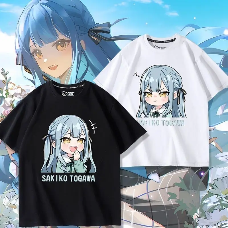 アニメバンドリ戸川佐木子コスプレプリント半袖 Tシャツカジュアル Tシャツファッションヴィンテージシャツ夏に多用途