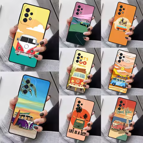 Combi Van Surf Phone Case For Samsung Galaxy S23 S21 S20 FE S24 S22 Ultra Note20 S10 S9 S8 Plus A40 A52 A12 A13 A53