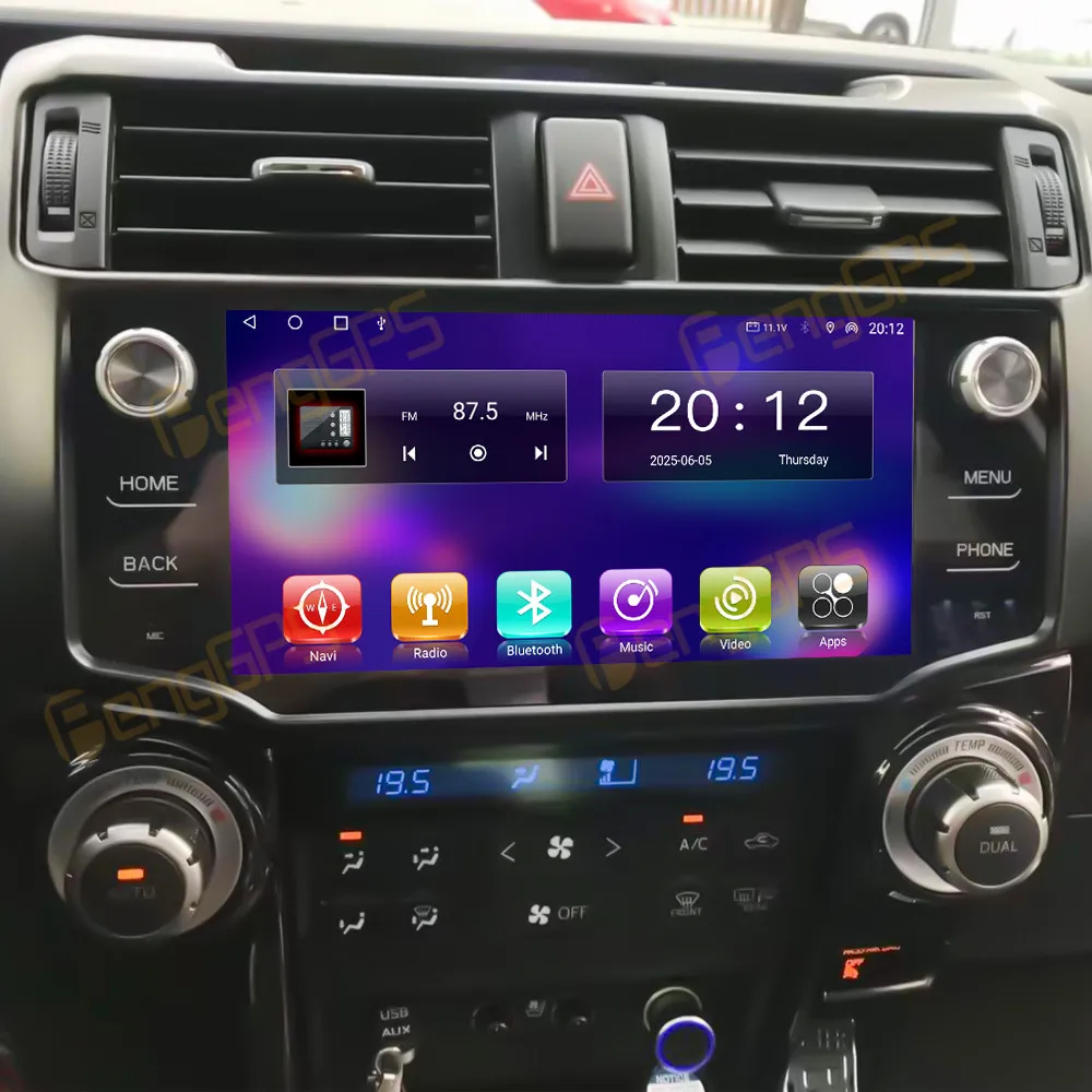 9 Inch Android 14 Car Radio CarPlay For Toyota Land Cruiser 2010-2021 Touch Screen Multimedia Player GPS Navigation Head Unit BT