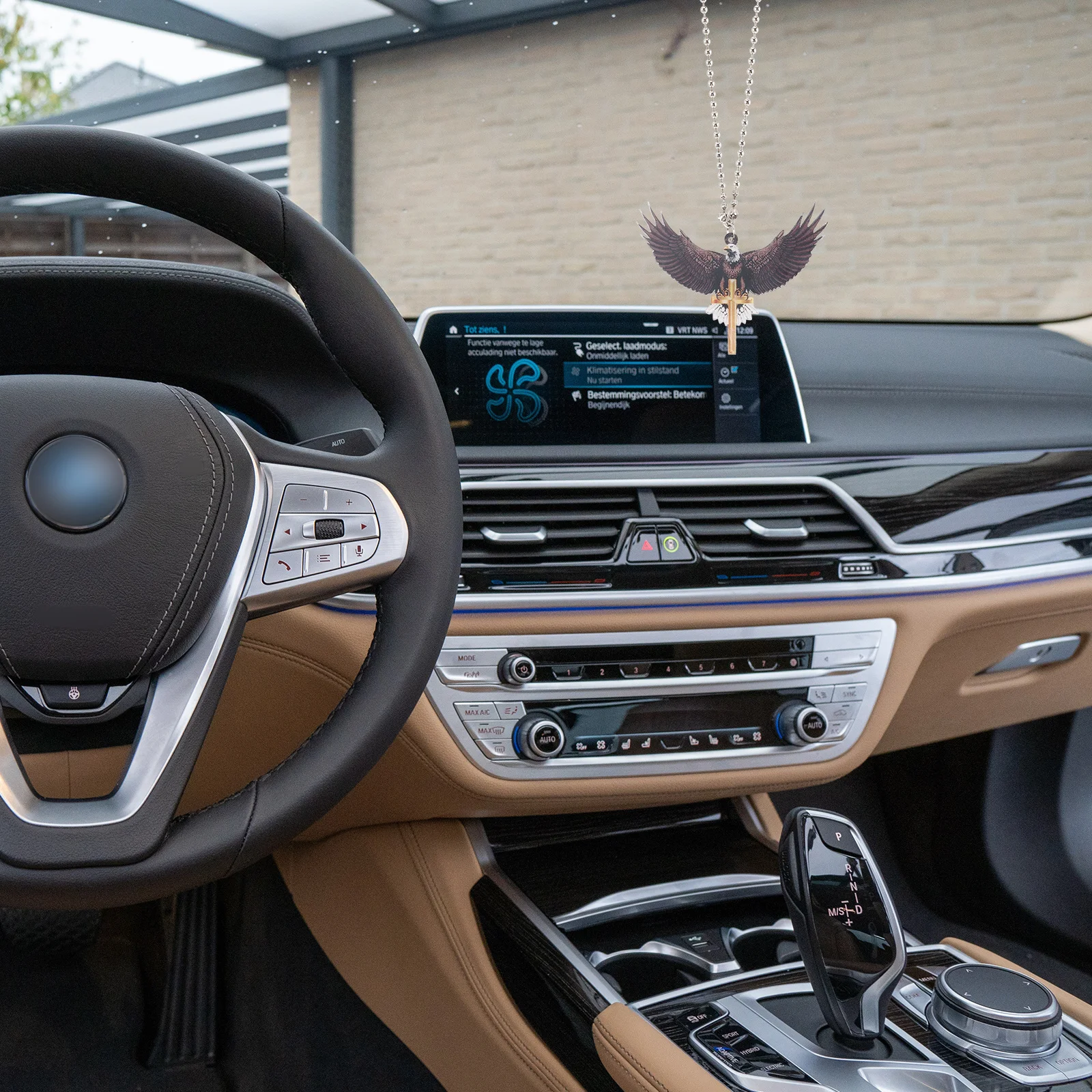 

3pcs Car Rearview Mirror Pendant Acrylic Hanging Ornament For Car Interior Decor Light Weight Durable Auto Accessories