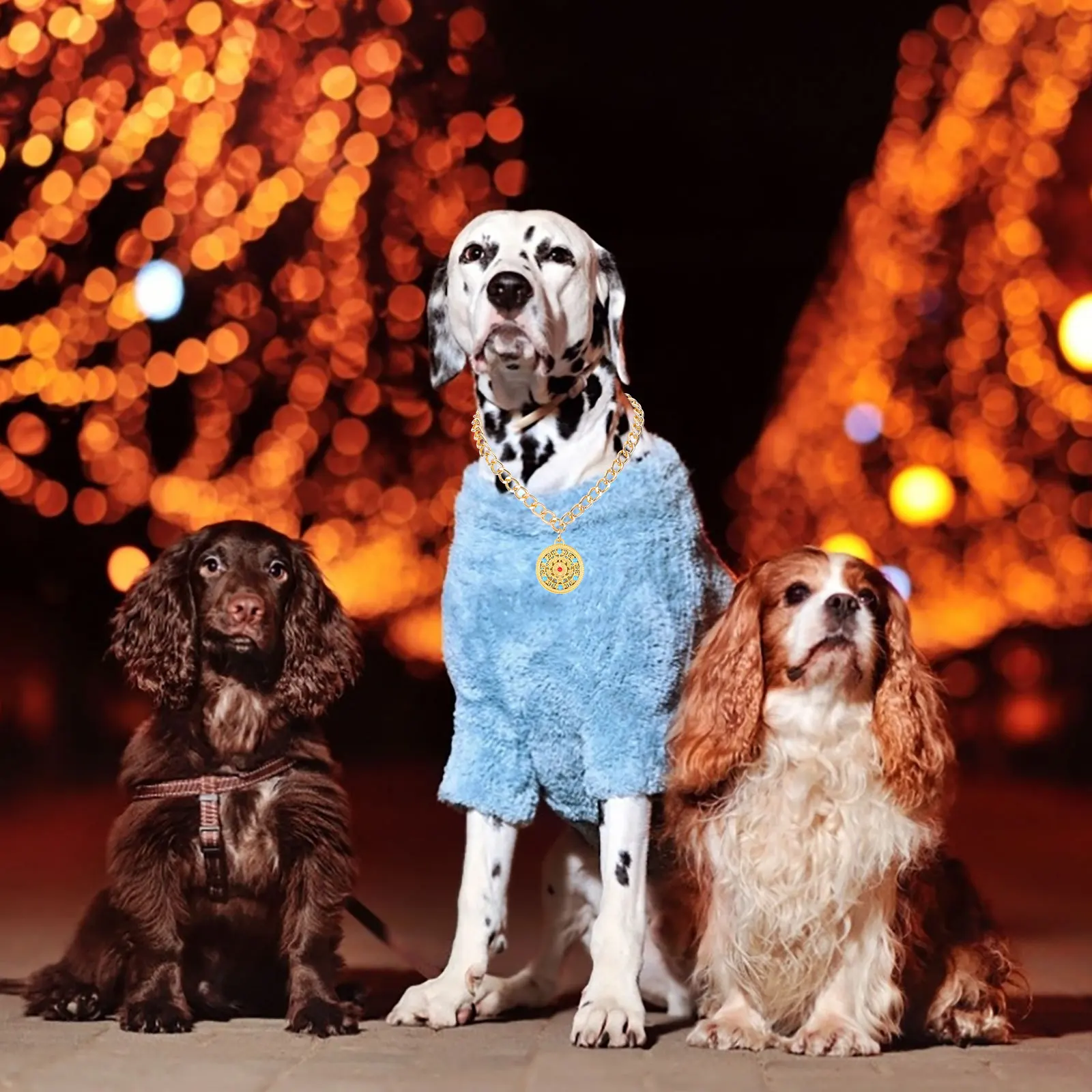 

Pet Metal Lock Pendant Necklace Adjustable Chinese Style Vintage Charm For Cats Dogs Longevity Symbol Collar Jewelry Accessory