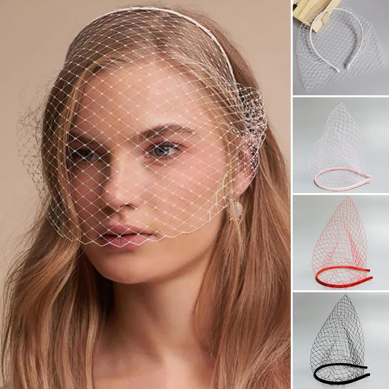 Elegante velo femminile fascia per la copertura del viso Retro Brides Cover Face Net Mask gioielli per capelli abito da festa di nozze accessori per capelli