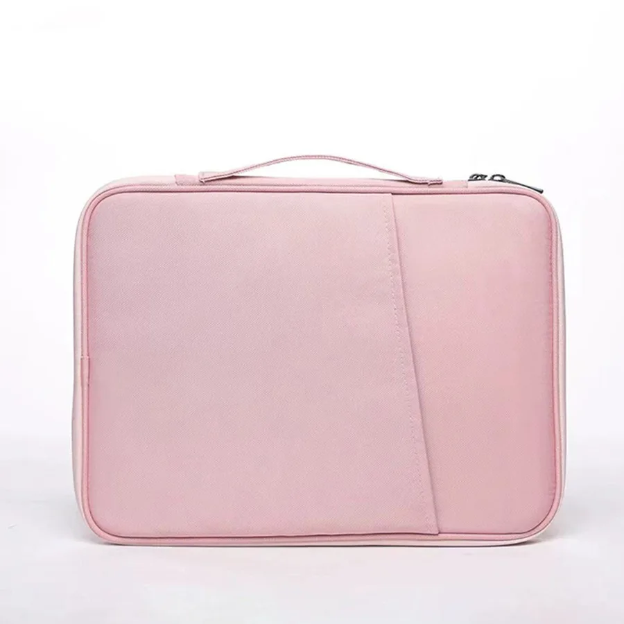 Tablet Sleeve Case with Handle,Fleece Lined Shock Absorption Travel Bag, Waterproof Oxford Cloth Leather & Accessory Pocket
