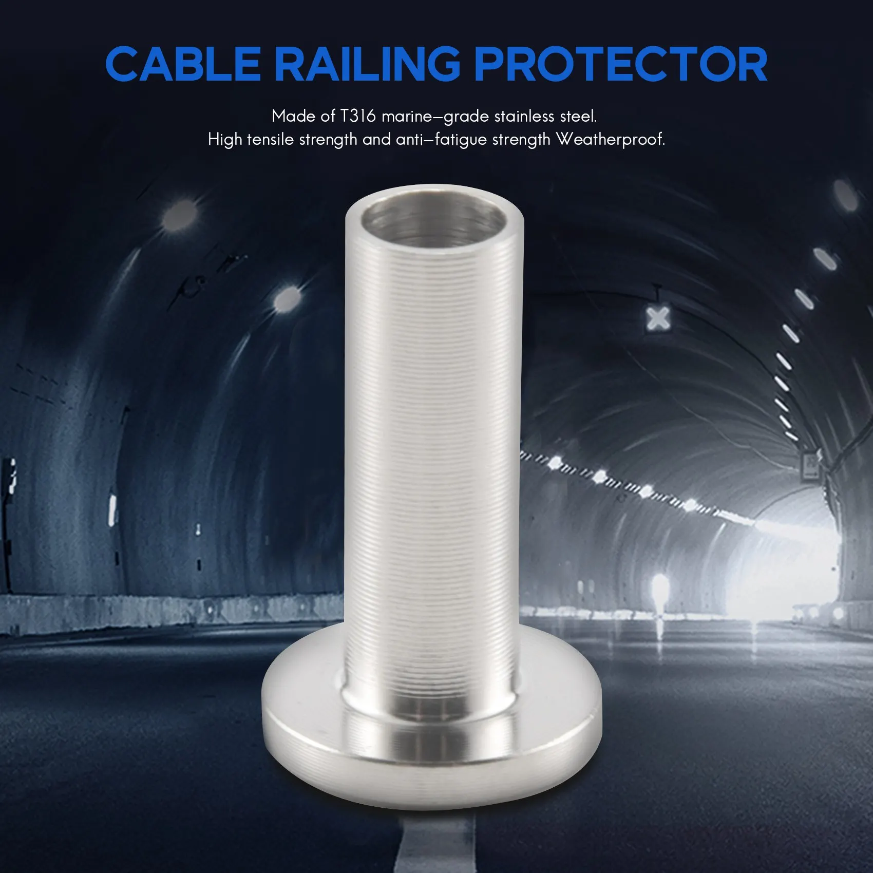 40 Pack T316 Stainless Steel Protector Sleeves For 1/8 inch Wire Rope Cable Railing DIY Balustrade with 1Pc Drill Bit