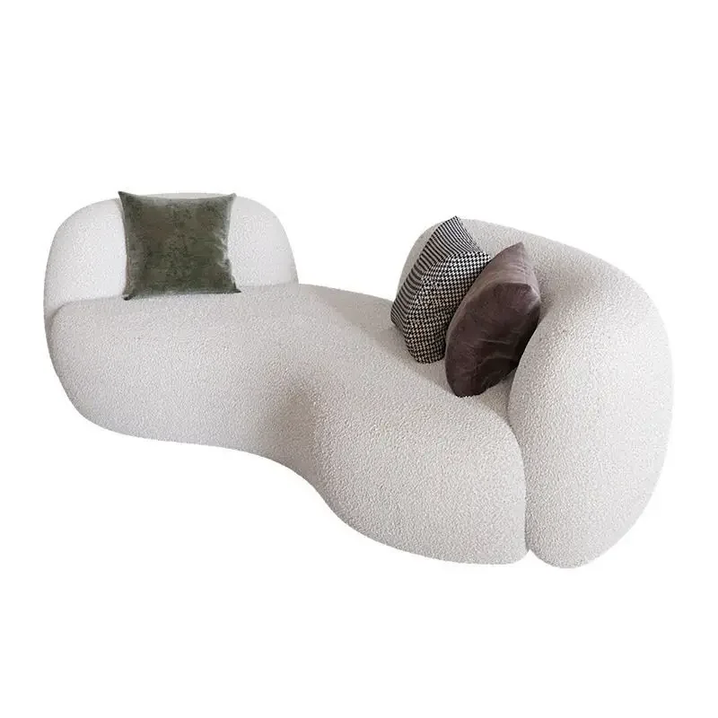 

special-shaped lamb wool, pea fabric sofa designer Internet celebrity living room small apartment, beauty salon reception