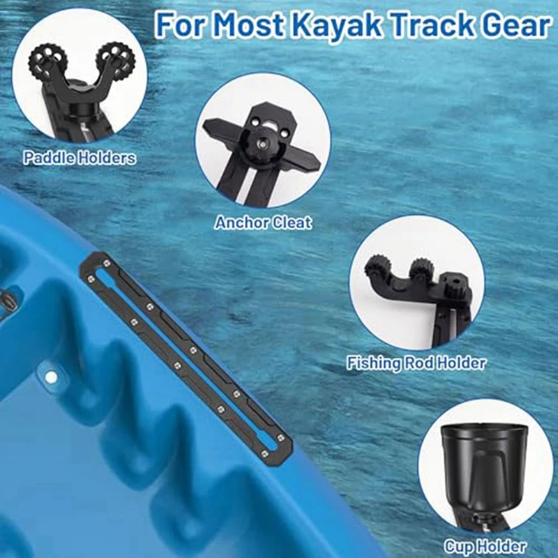 Kayak Track Base Low Profile Kayak Gear Rail Track Mount With Smooth Surfaces For Canoe Kayak Power Boat Tractor